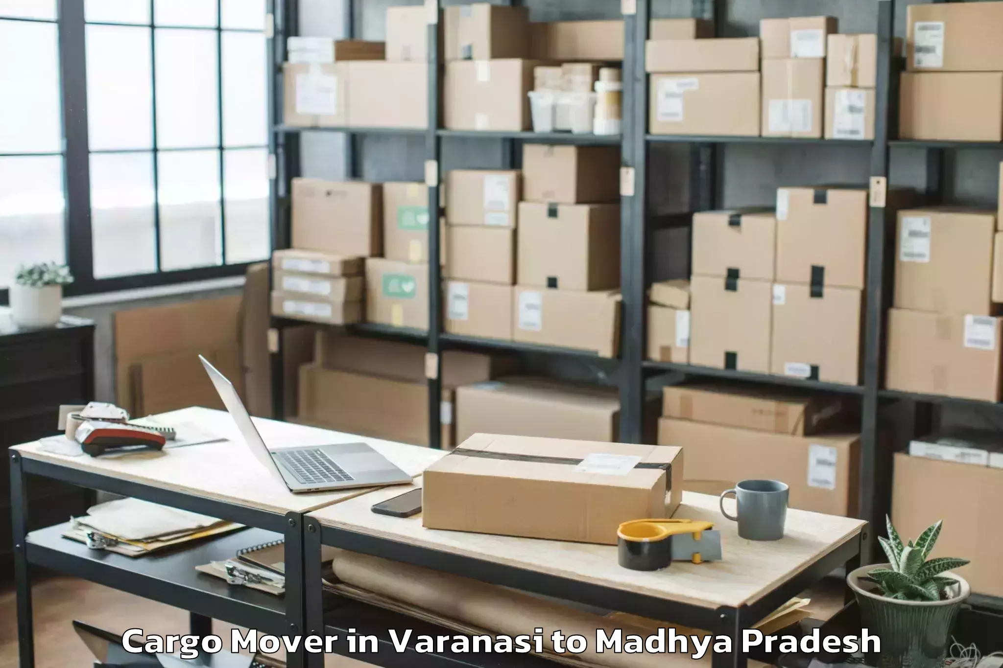 Book Varanasi to Manawar Cargo Mover Online